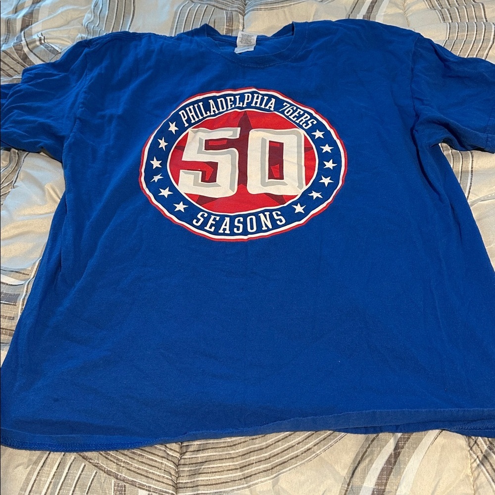 Philadelphia 76ers 50 Seasons Blue T-Shirt